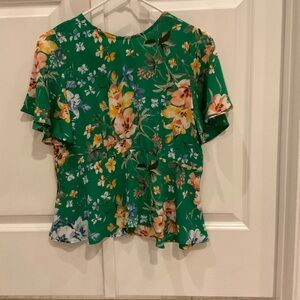Brand New LOFT Green Floral Blouse 4P
